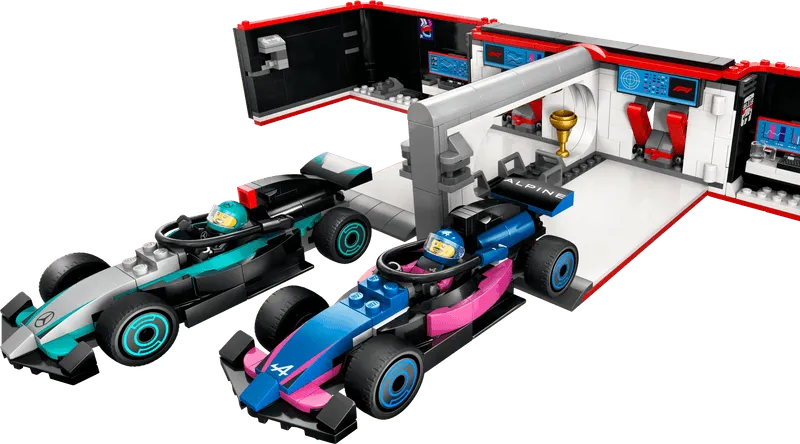 التقت LEGO Pitbox مع سيارة Mercedes AMG en Alpine F1 60444 City