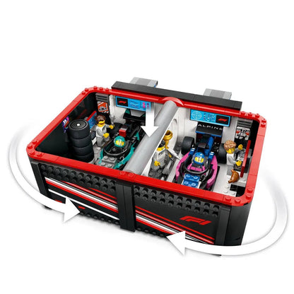 التقت LEGO Pitbox مع سيارة Mercedes AMG en Alpine F1 60444 City