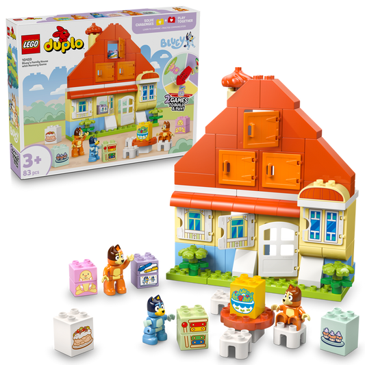 ليجو هاوس أوف بلوي وعائلتها مع لعبة الذاكرة 10459 دوبلو بلوي