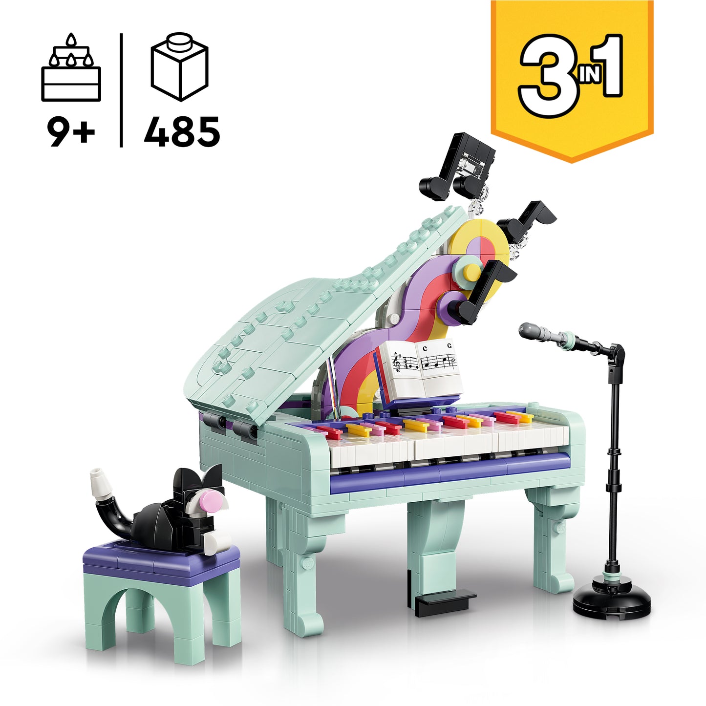 LEGO Music Decor Piano with Cat 31392 Creator 3 in 1