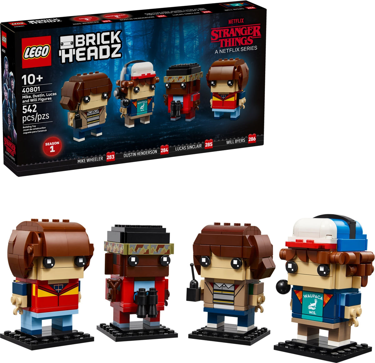 LEGO Mike, Dustin, Lucas and Will Figures 40801 Brickheadz