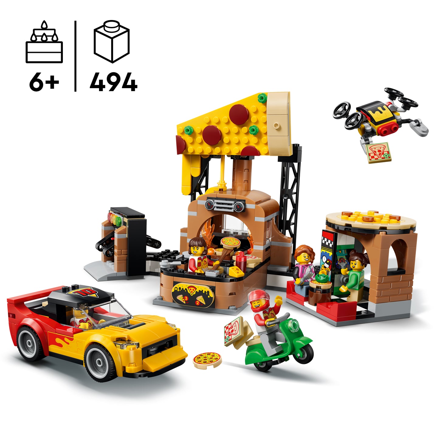 LEGO Pizza Delivery Experience with Vehicles 60496 City