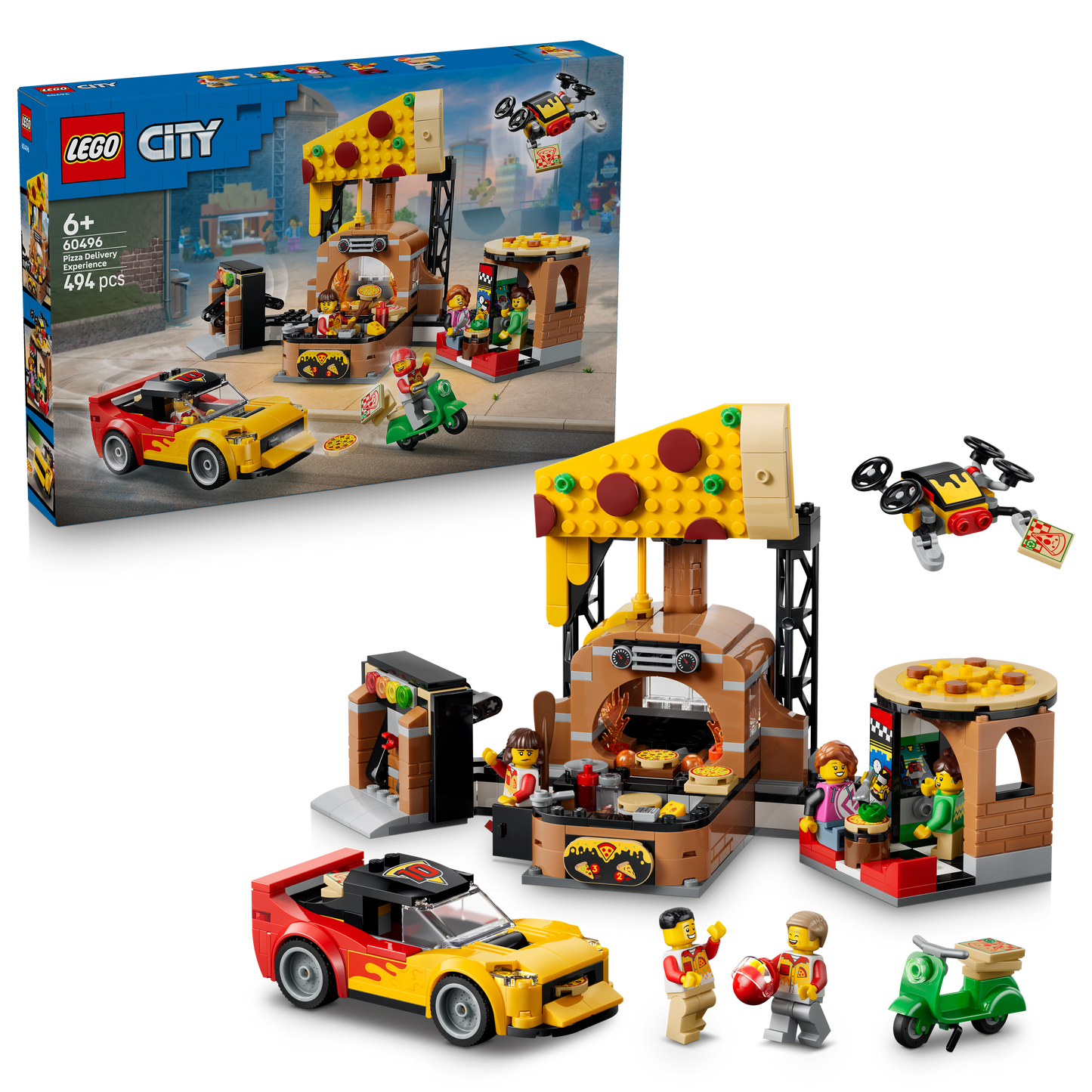 LEGO Pizza Delivery Experience with Vehicles 60496 City