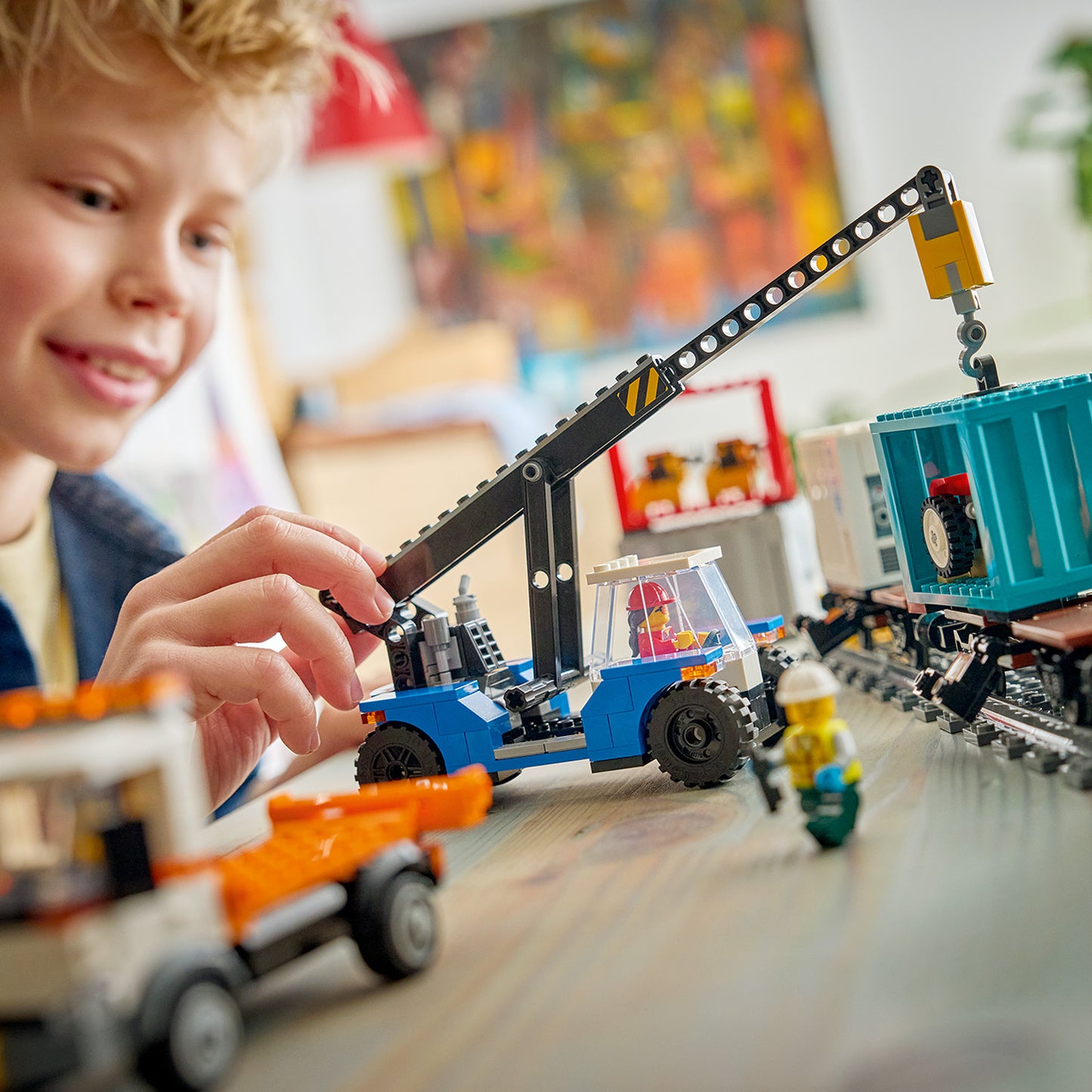 LEGO Harbour Freight Train with Crane & Truck 60509 City