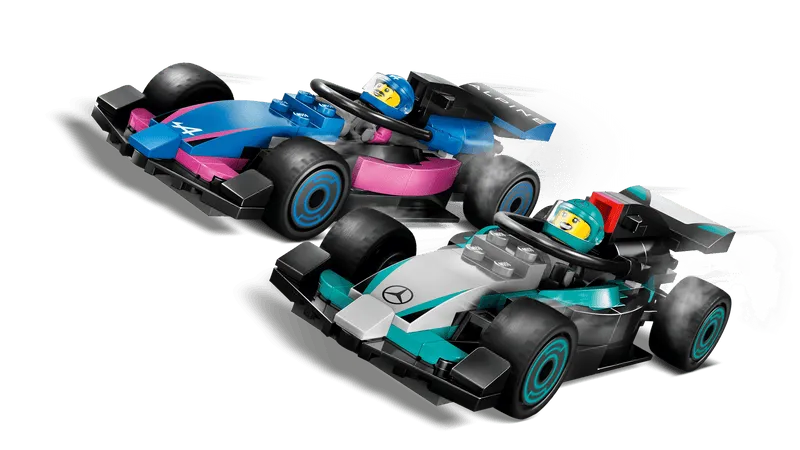 التقت LEGO Pitbox مع سيارة Mercedes AMG en Alpine F1 60444 City