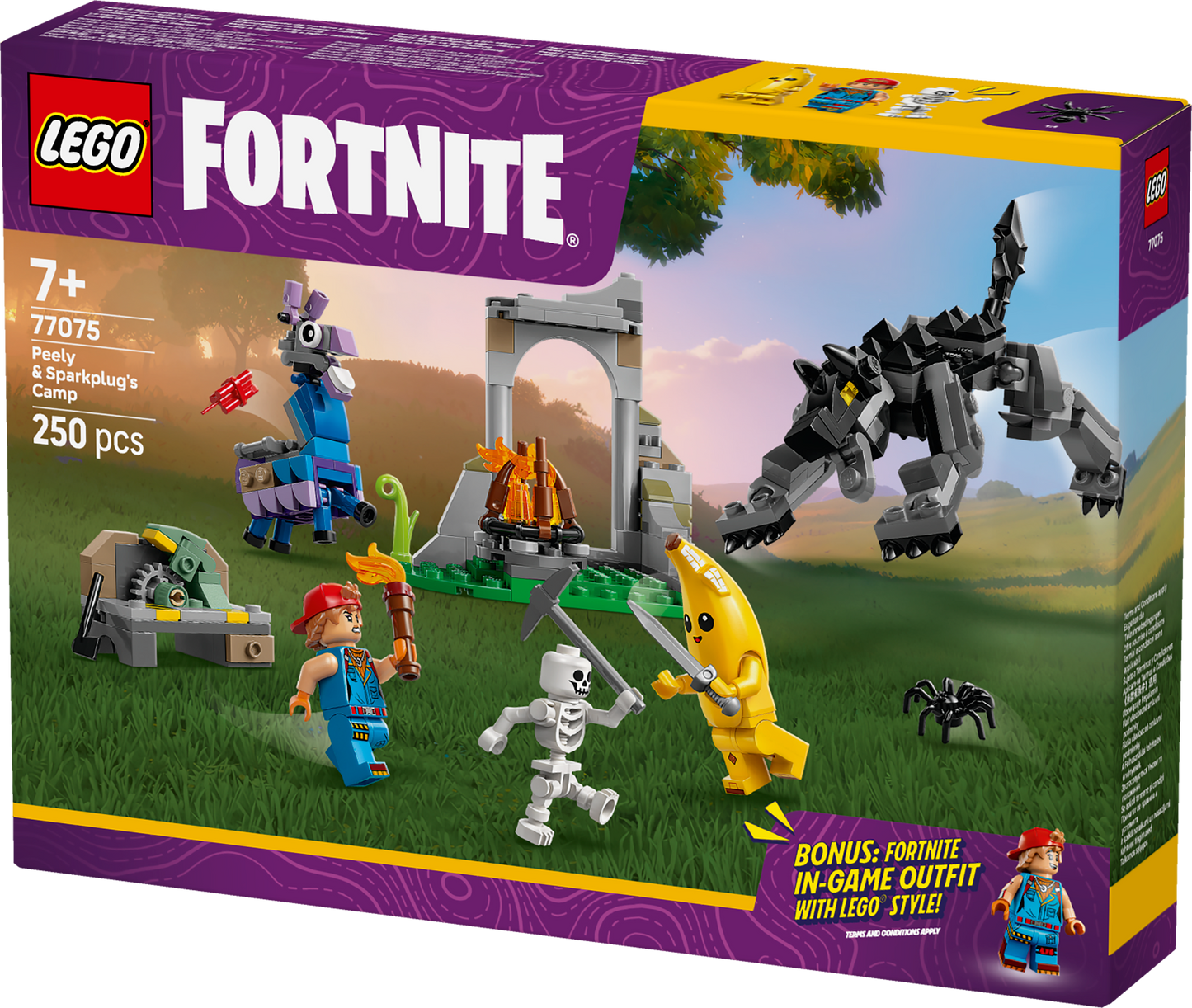 LEGO Peely and Sparkplugs kamp 77075 Fortnite