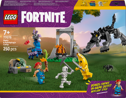 LEGO Peely and Sparkplugs kamp 77075 Fortnite