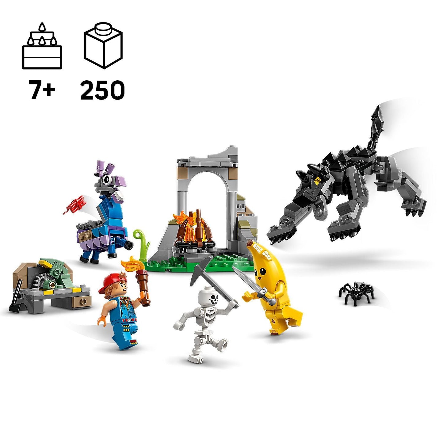 LEGO Peely and Sparkplugs kamp 77075 Fortnite