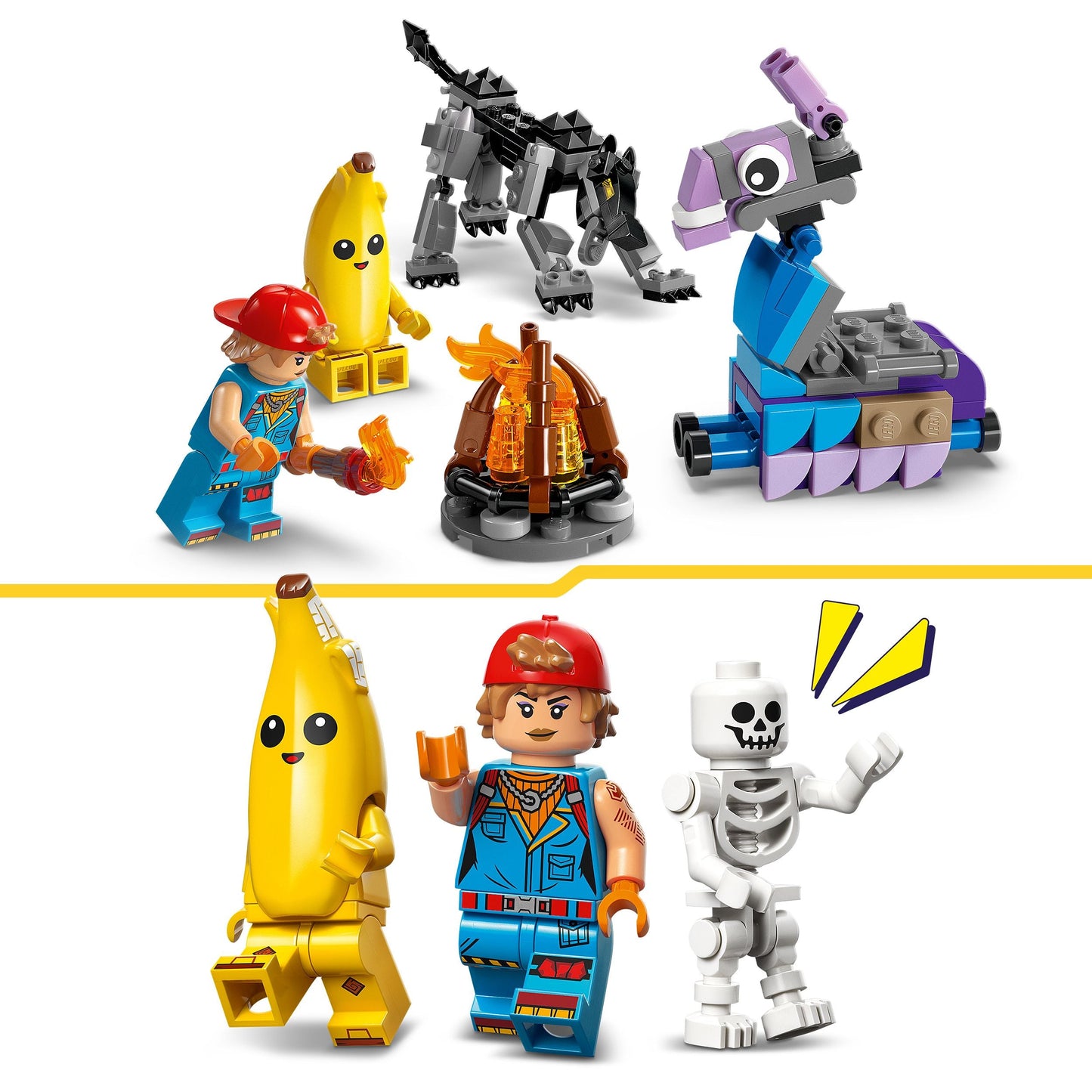 LEGO Peely and Sparkplugs kamp 77075 Fortnite