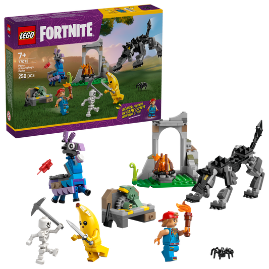 LEGO Peely and Sparkplugs kamp 77075 Fortnite