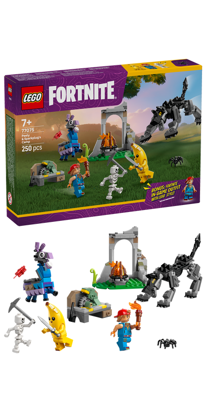 LEGO Peely and Sparkplugs kamp 77075 Fortnite