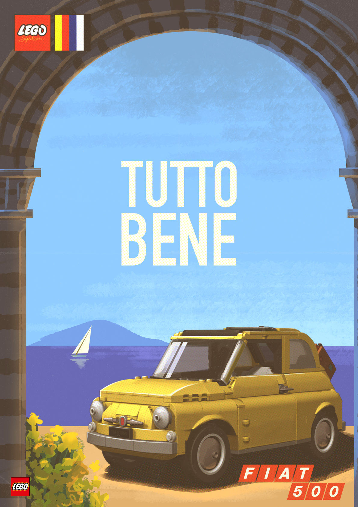 ليجو فيات 500 أصفر 10271 خبير كريتور