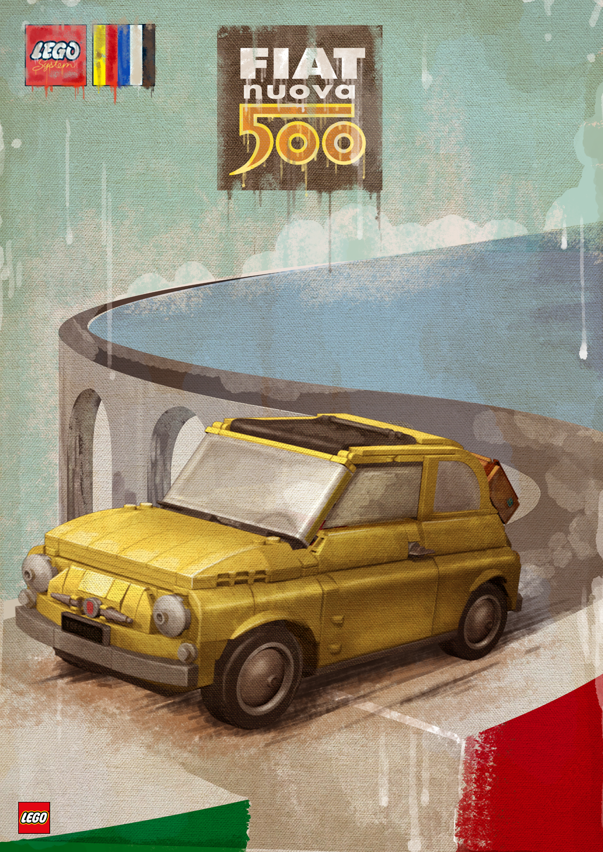 ليجو فيات 500 أصفر 10271 خبير كريتور