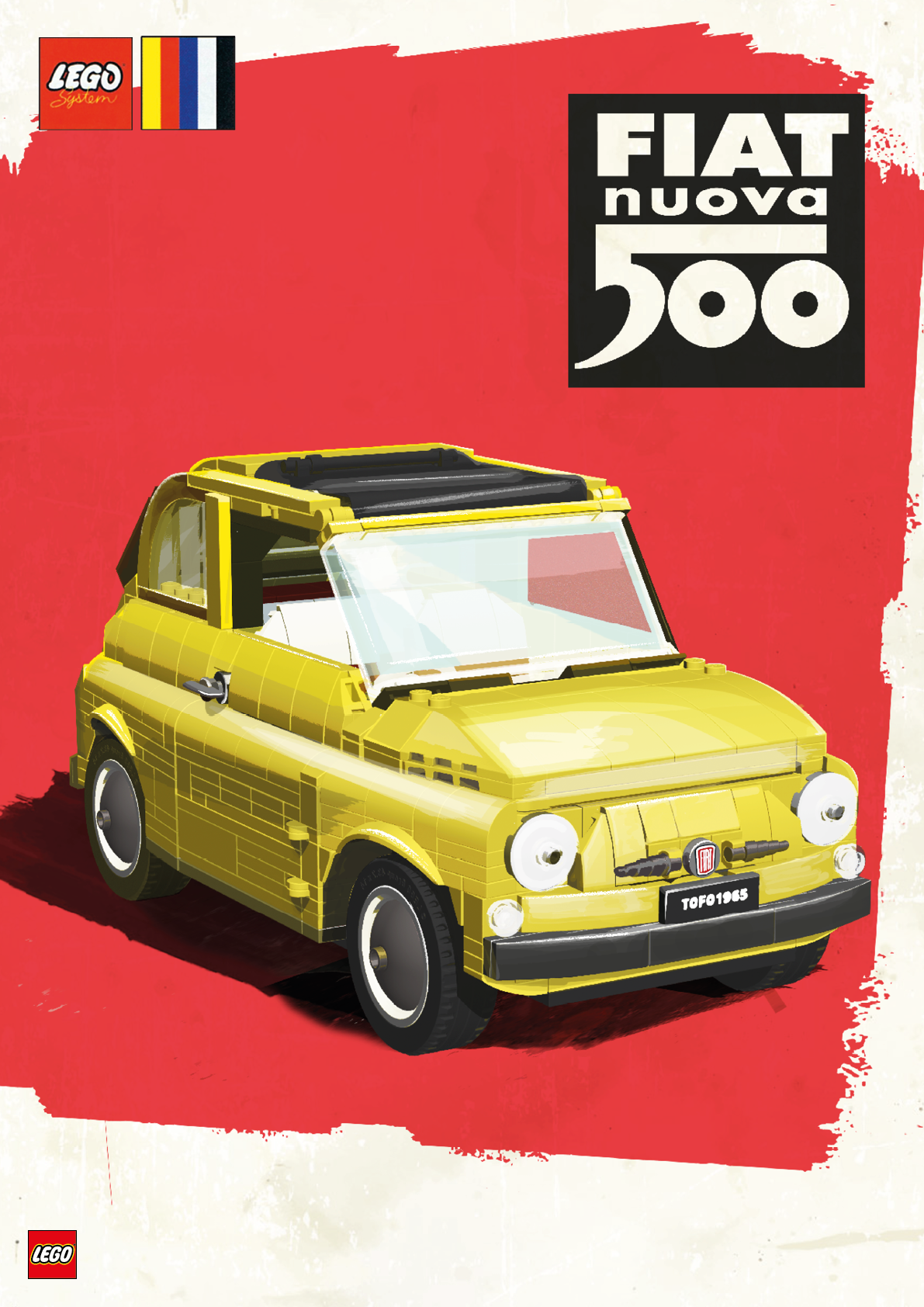 ليجو فيات 500 أصفر 10271 خبير كريتور