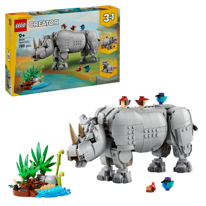 ليغو حيوانات برية: وحيد القرن القوي مع الطيور 31171 كريتور