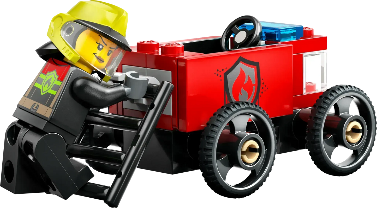 حزمة LEGO Raceauto: Pizzabestelwagen vs Brandweerwagen 60458 City