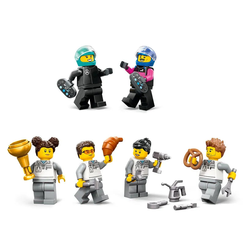 التقت LEGO Pitbox مع سيارة Mercedes AMG en Alpine F1 60444 City