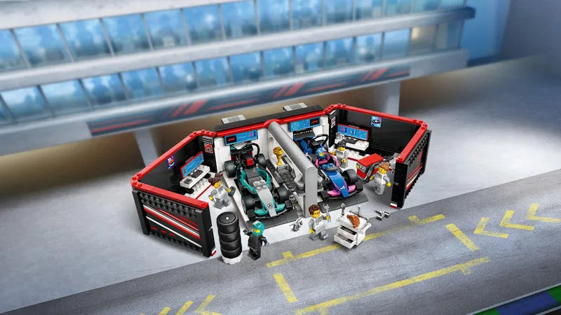 التقت LEGO Pitbox مع سيارة Mercedes AMG en Alpine F1 60444 City