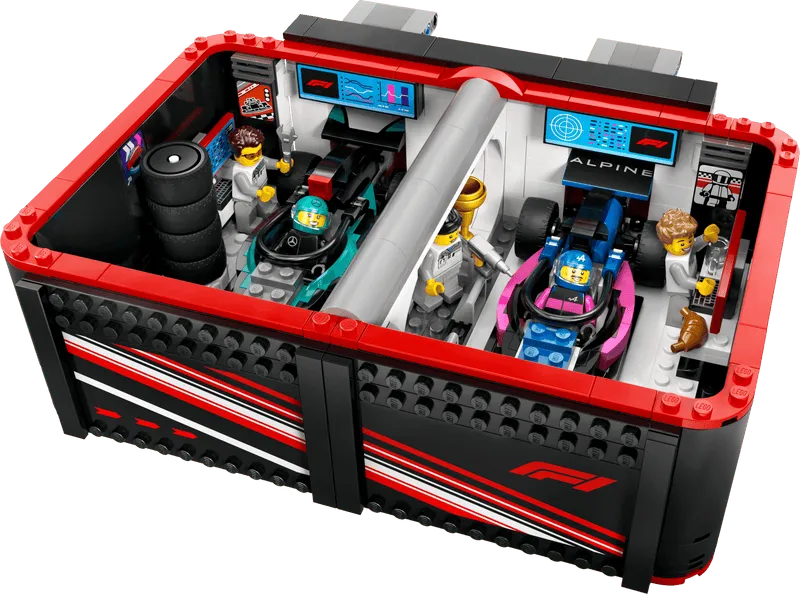 التقت LEGO Pitbox مع سيارة Mercedes AMG en Alpine F1 60444 City