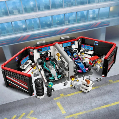 التقت LEGO Pitbox مع سيارة Mercedes AMG en Alpine F1 60444 City
