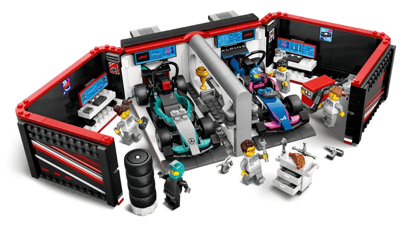 التقت LEGO Pitbox مع سيارة Mercedes AMG en Alpine F1 60444 City