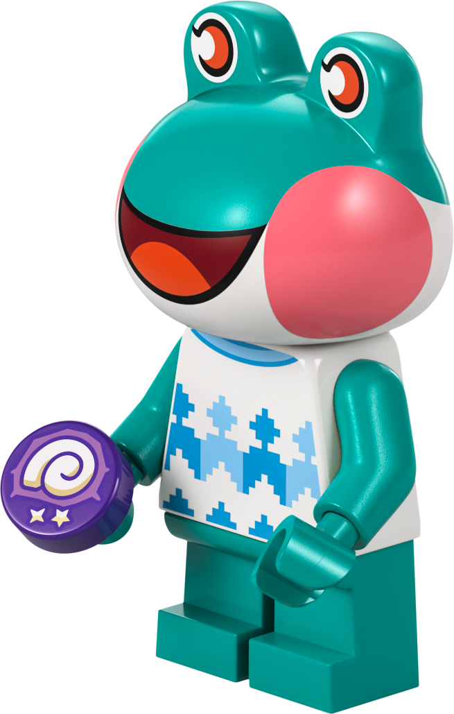 LEGO frog character with green features and a purple accessory from 2TTOYS collection