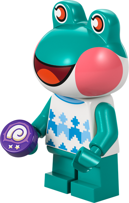 LEGO frog character with green features and a purple accessory from 2TTOYS collection