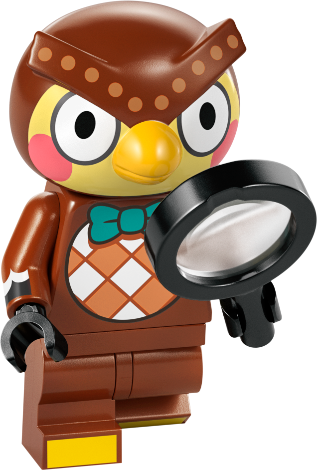 LEGO animal figure with binoculars, featuring a brown owl design in costume