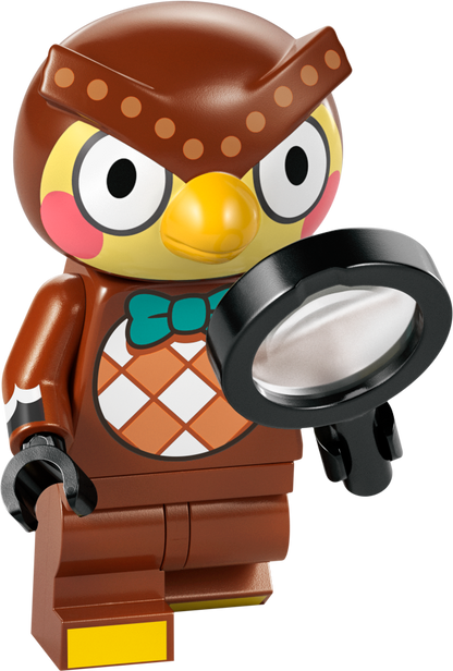 LEGO animal figure with binoculars, featuring a brown owl design in costume