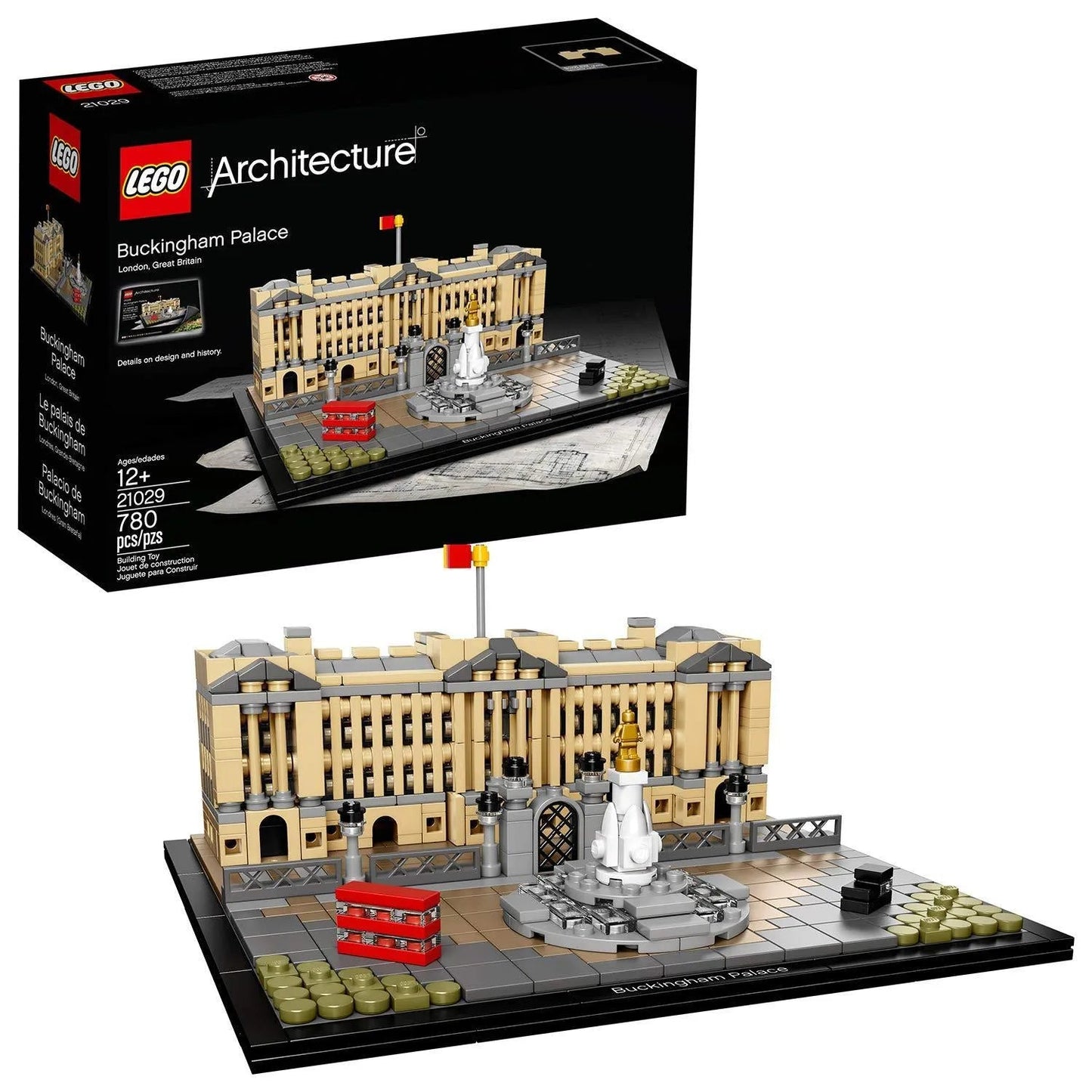 LEGO Architecture 21029 Buckingham Palace model with detailed building and surrounding area
