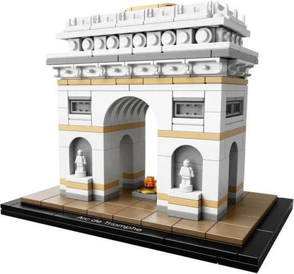 LEGO Architecture model of the Arc de Triomphe with detailed stonework and a black base