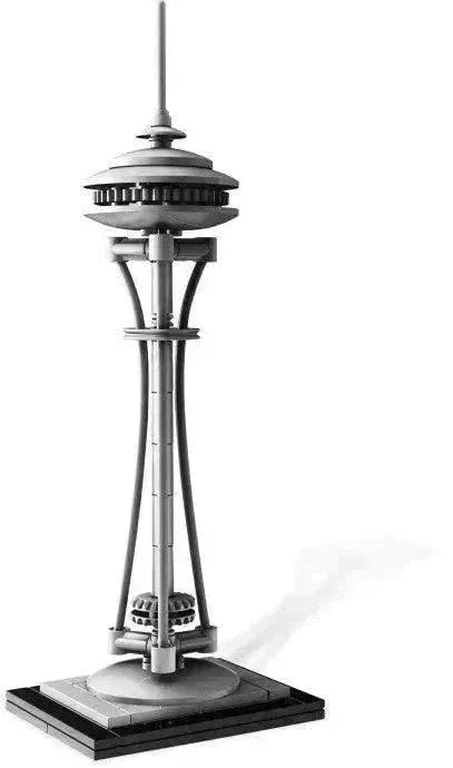 LEGO model of the space needle with intricate details and a stable base for collectors.