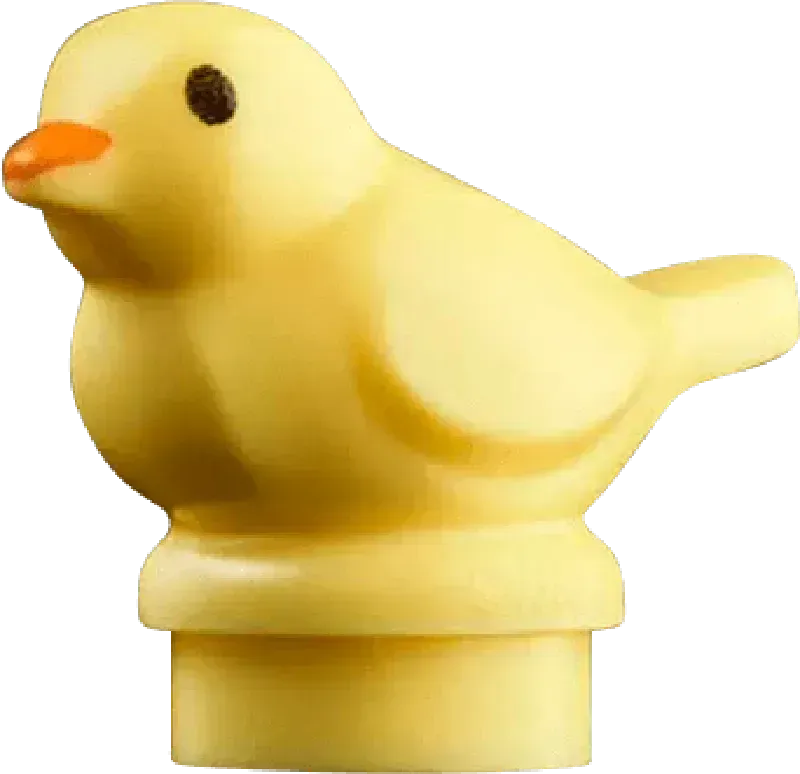 Yellow Lego Botanical Garden Bird Figure with Detailed Features for Creative Builds