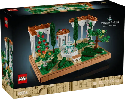 LEGO Botanical Garden Fountain Garden set with 1302 pieces for creative building and decoration