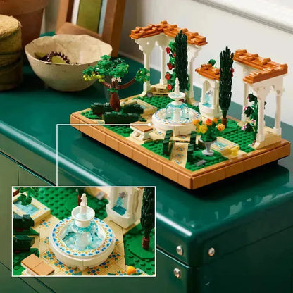 2TTOYS Lego Botanical Garden with a beautiful fountain and greenery for creative building