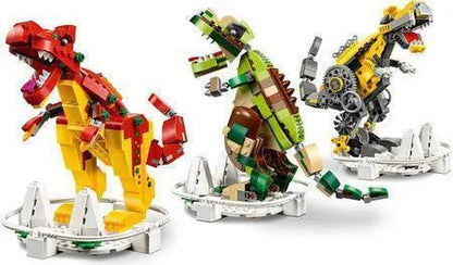 LEGO Creator 31058 T-Rex Dinosaur Set featuring three buildable dinosaur models in vibrant colors