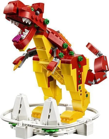 LEGO Creator 31058 T-Rex Dinosaur Model with Articulated Limbs and Vibrant Colors