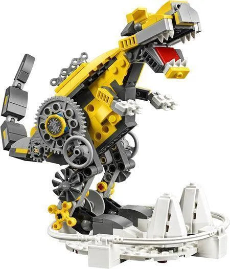 LEGO Creator 31058 Mighty Dinosaurs set featuring a dynamic T-rex build with movable parts