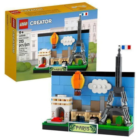 LEGO Creator Paris 40568 set featuring the Eiffel Tower and iconic Parisian elements for creative building