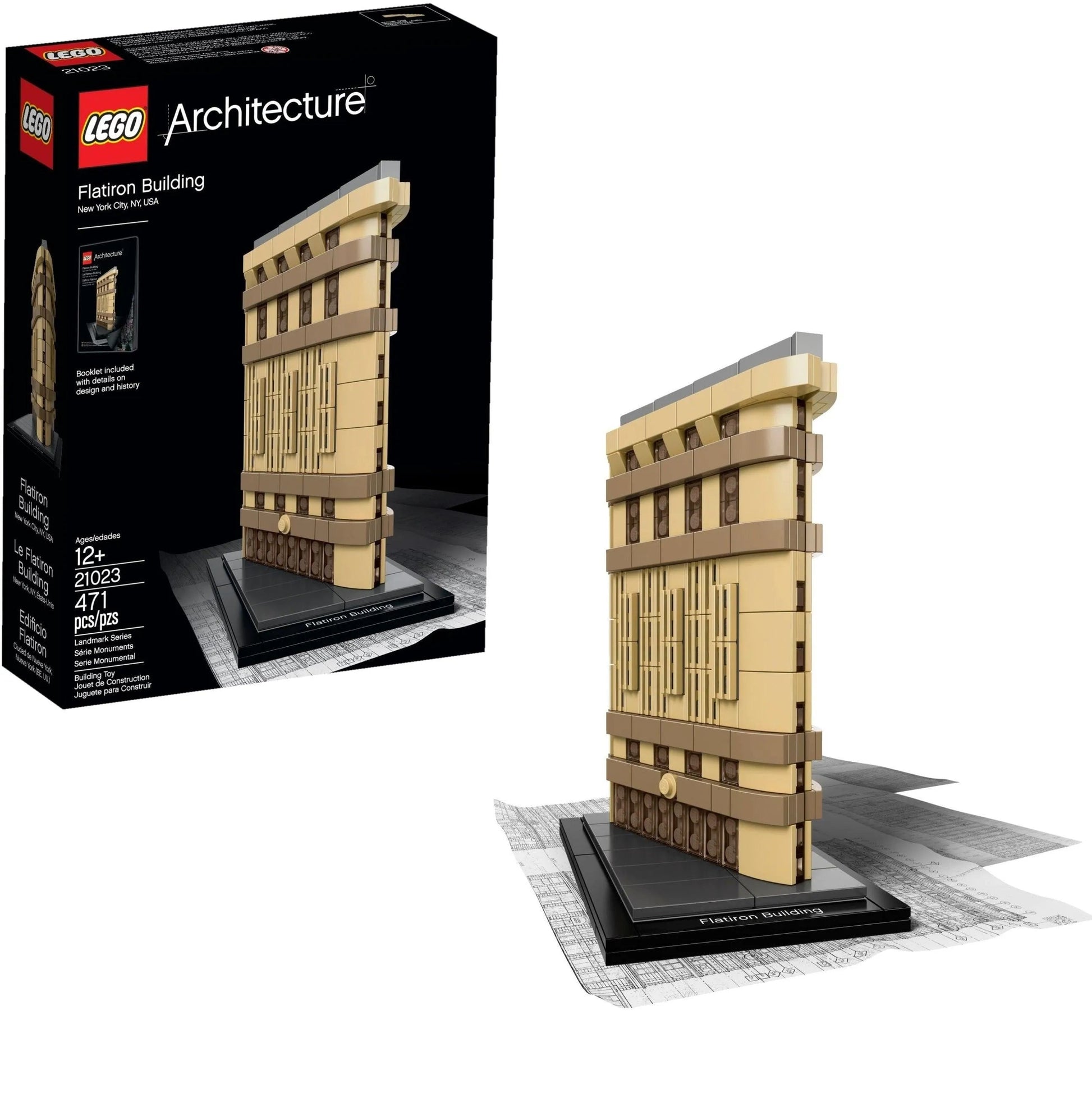 LEGO Architecture Flatiron Building in Manhattan model with detailed design and packaging