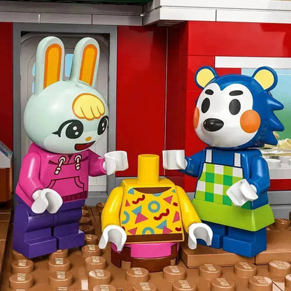 LEGO set featuring Animal Crossing characters in colorful outfits for creative building fun