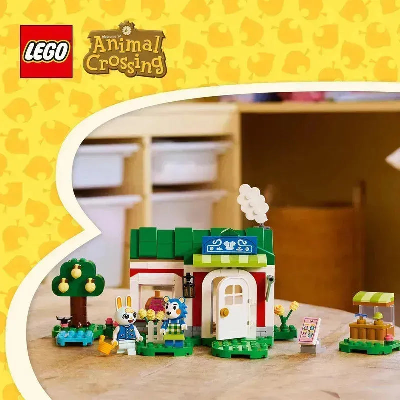 LEGO Animal Crossing set featuring a colorful building and accessories for creative play