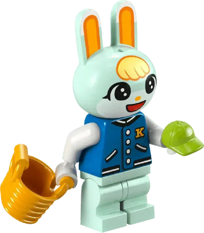 LEGO Animal Crossing character with basket and green hat from a fun lego set