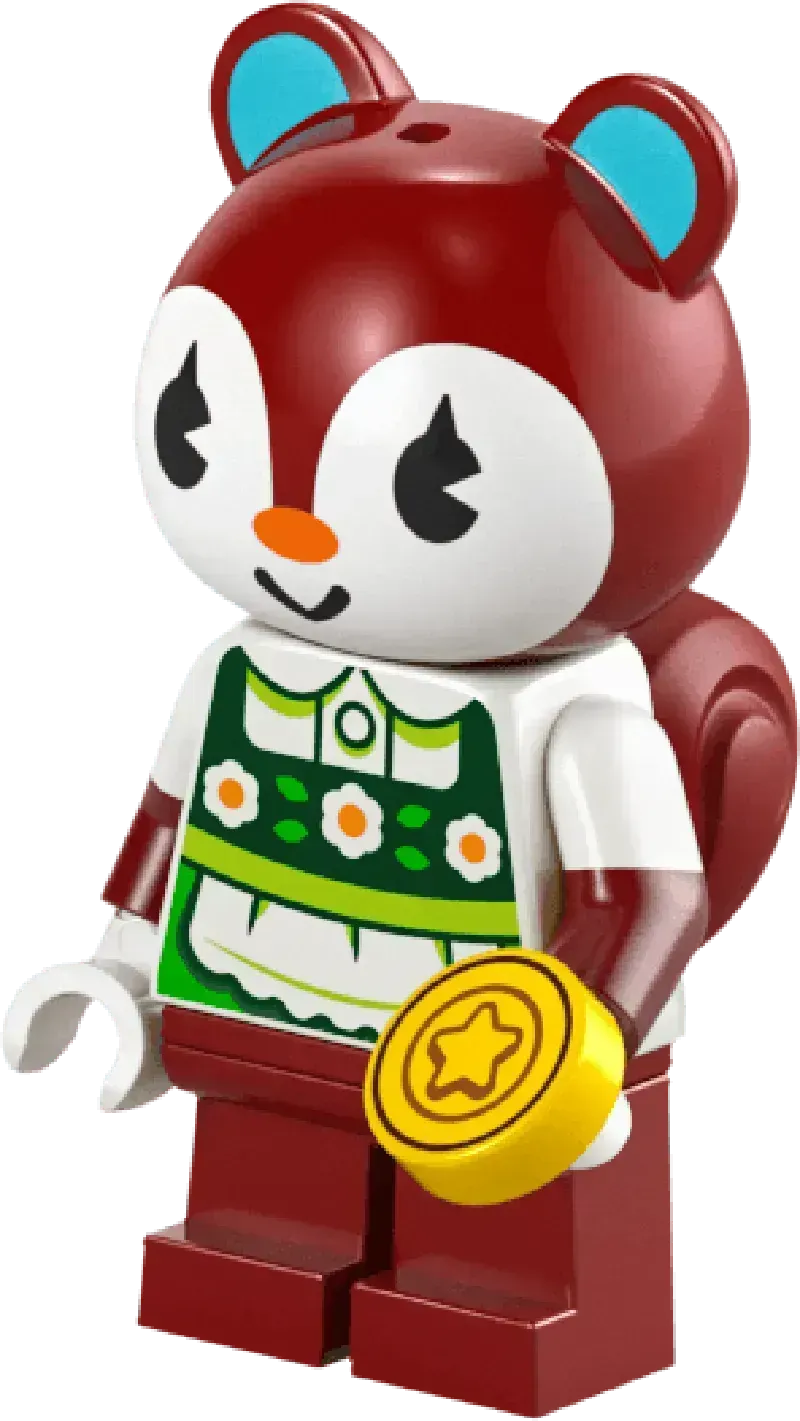 LEGO Animal Crossing character with a coin, part of the LEGO set collection