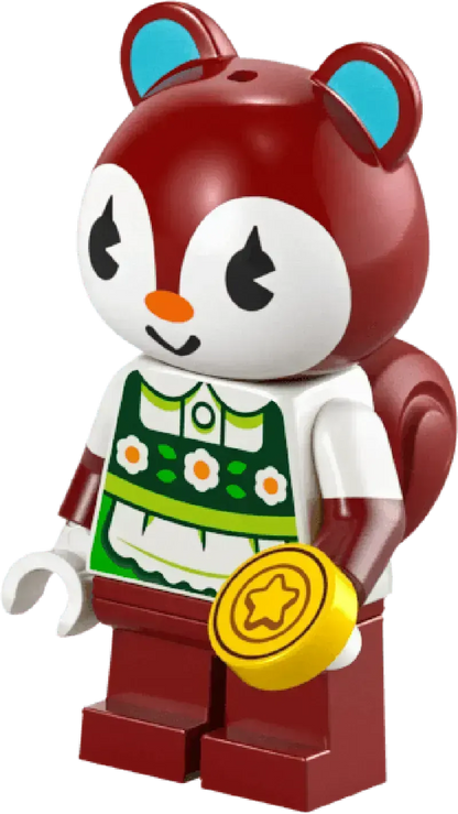 LEGO Animal Crossing character with a coin, part of the LEGO set collection