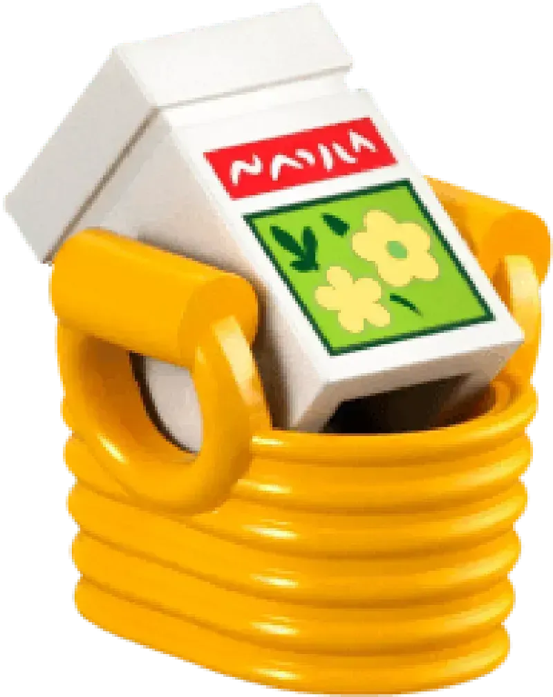LEGO Animal Crossing miniature milk carton accessory for the lego set featuring vibrant colors