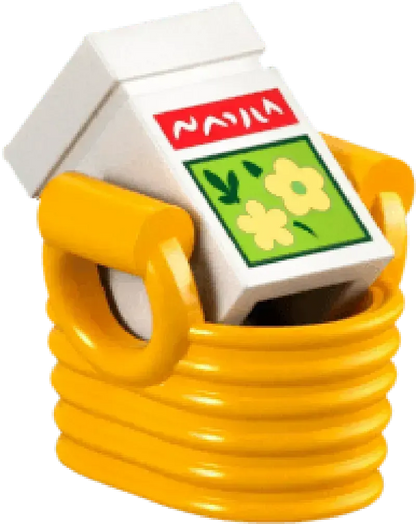 LEGO Animal Crossing miniature milk carton accessory for the lego set featuring vibrant colors