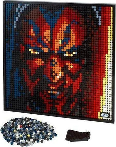 LEGO ART 31200 Darth Maul Mosaic featuring vibrant colors for LEGO Star Wars fans.