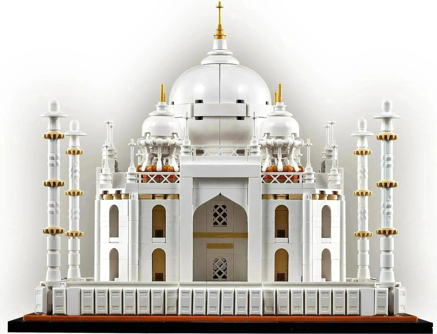 LEGO Architecture Taj Mahal model with intricate details and classic white color scheme