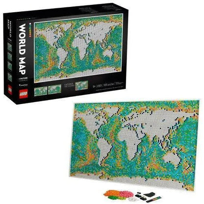 LEGO Art 31203 World Map Set for Creative Building with 16 Unique Colors and 3D Mosaic Design